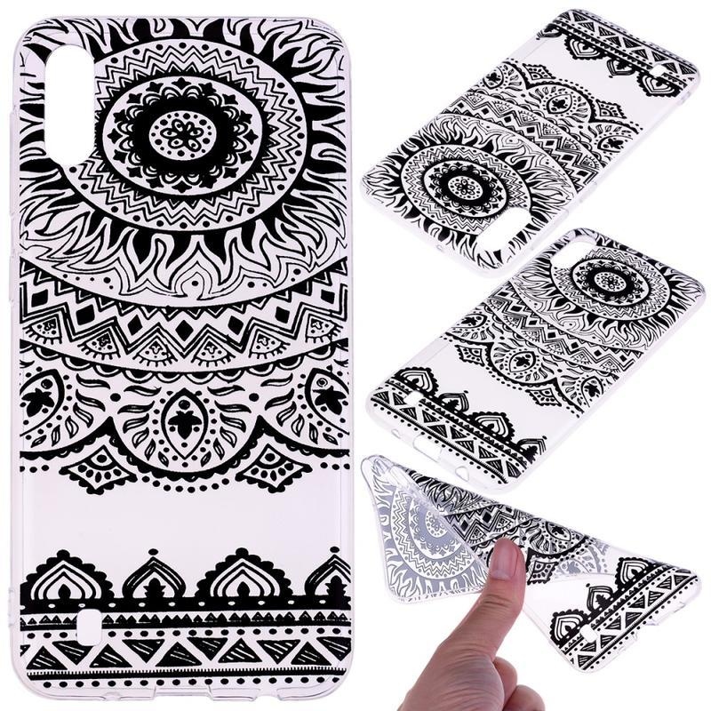 Zselés tok mobilhoz Samsung Galaxy A10 - fekete mandala