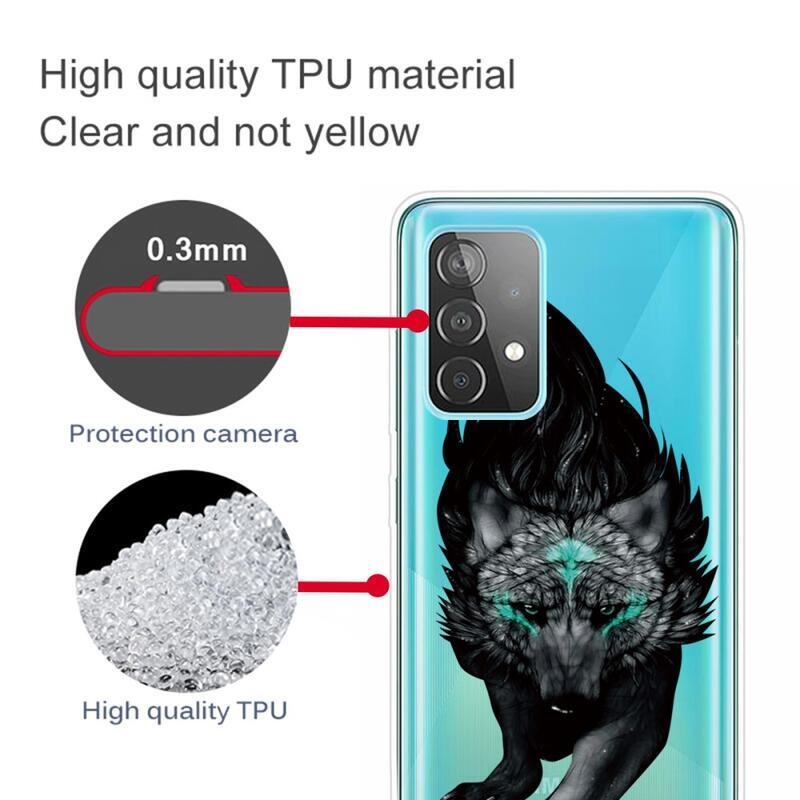 Patte gél tok mobil Samsung Galaxy A32 4G - ijesztő farkas