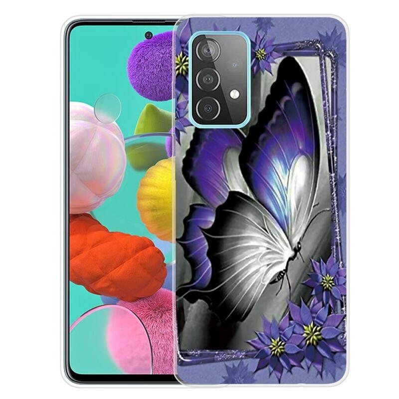 Zselés tok Samsung Galaxy A72 5G - lila pillangó