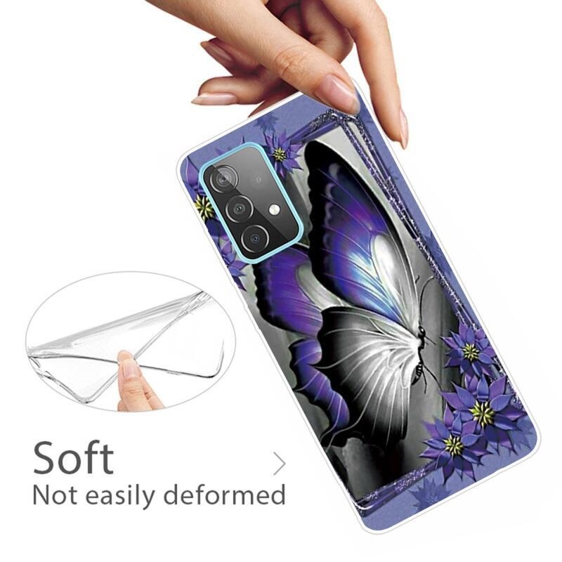 Zselés tok Samsung Galaxy A72 5G - lila pillangó