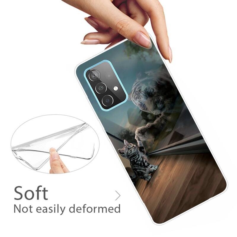 Zselés tok Samsung Galaxy A72 5G - macska és tigris tükörkép