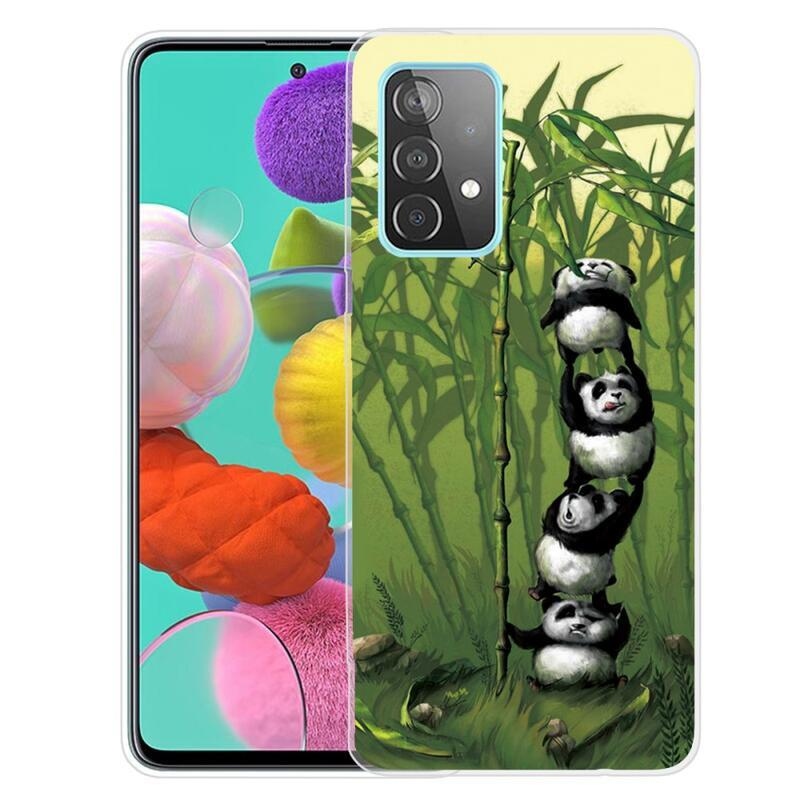 Patte gél tok mobiltelefonhoz Samsung Galaxy A72 5G - pandák a bambusz közelében