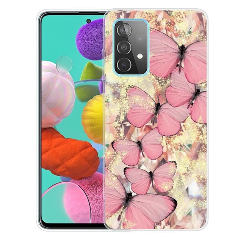 Zselés tok Samsung Galaxy A72 5G - rózsaszín pillangókhoz