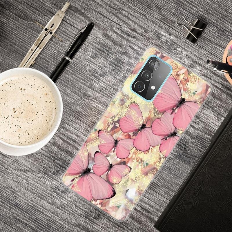 Zselés tok Samsung Galaxy A72 5G - rózsaszín pillangókhoz