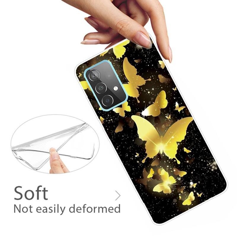 Zselés tok mobilhoz Samsung Galaxy A72 5G - arany pillangó