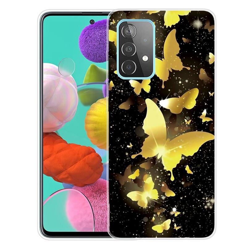 Zselés tok mobilhoz Samsung Galaxy A72 5G - arany pillangó