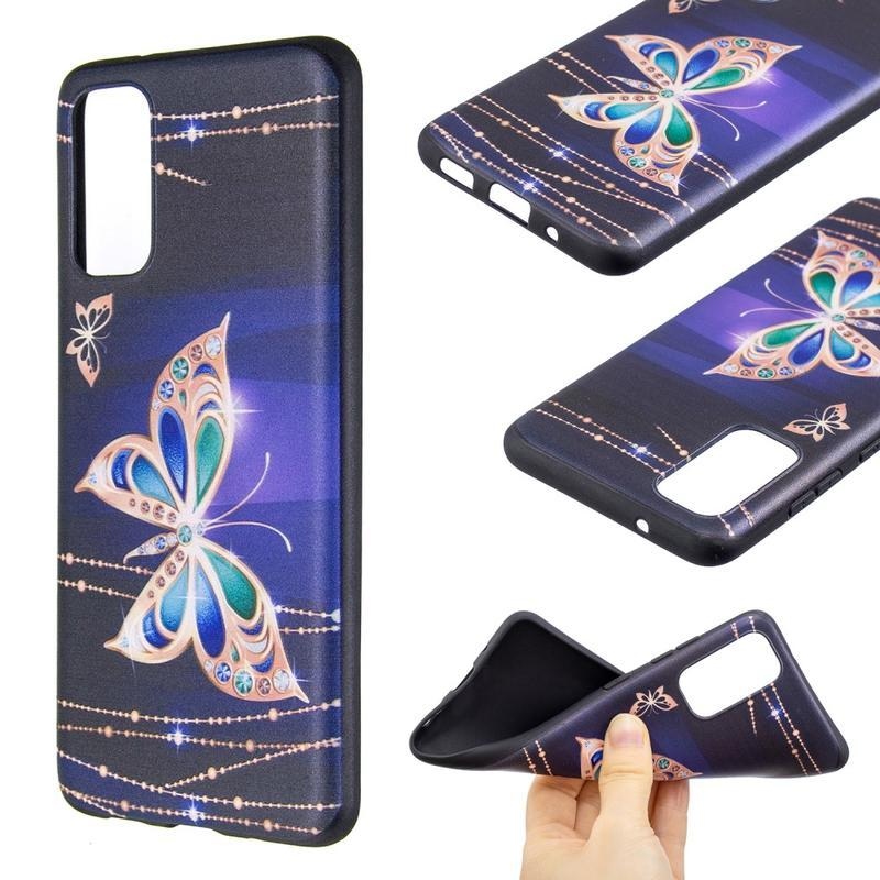Patte zselés tok Samsung Galaxy S20 - színes pillangó