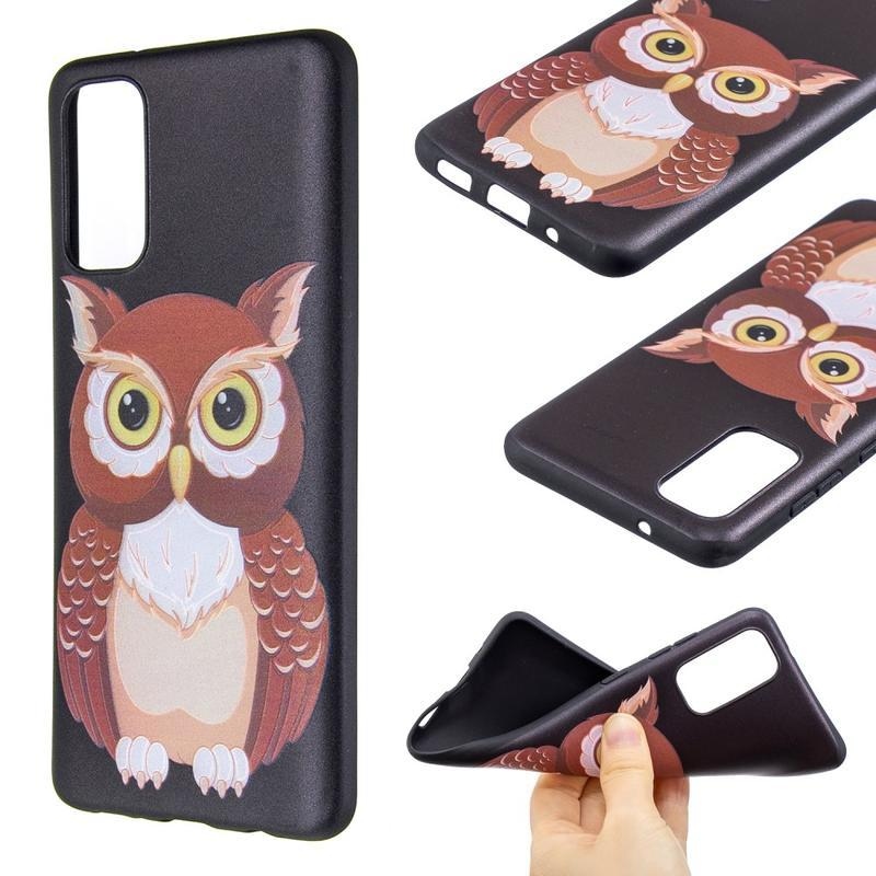 Zselés tok Samsung Galaxy S20 készülékhez - barna bagoly