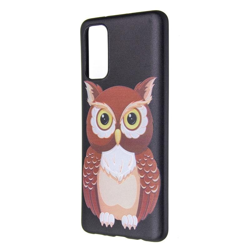 Zselés tok Samsung Galaxy S20 készülékhez - barna bagoly