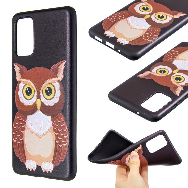 Zselés tok Samsung Galaxy S20 Plus készülékhez - barna bagoly