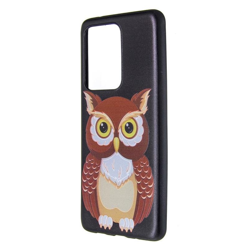Zselés tok Samsung Galaxy S20 Ultra készülékhez - barna bagoly