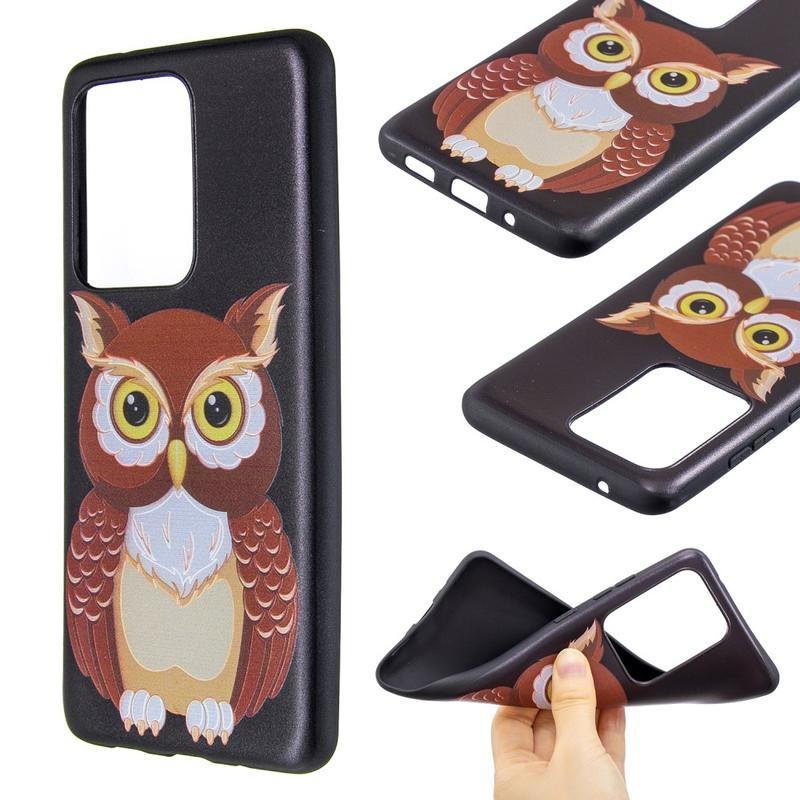 Zselés tok Samsung Galaxy S20 Ultra készülékhez - barna bagoly