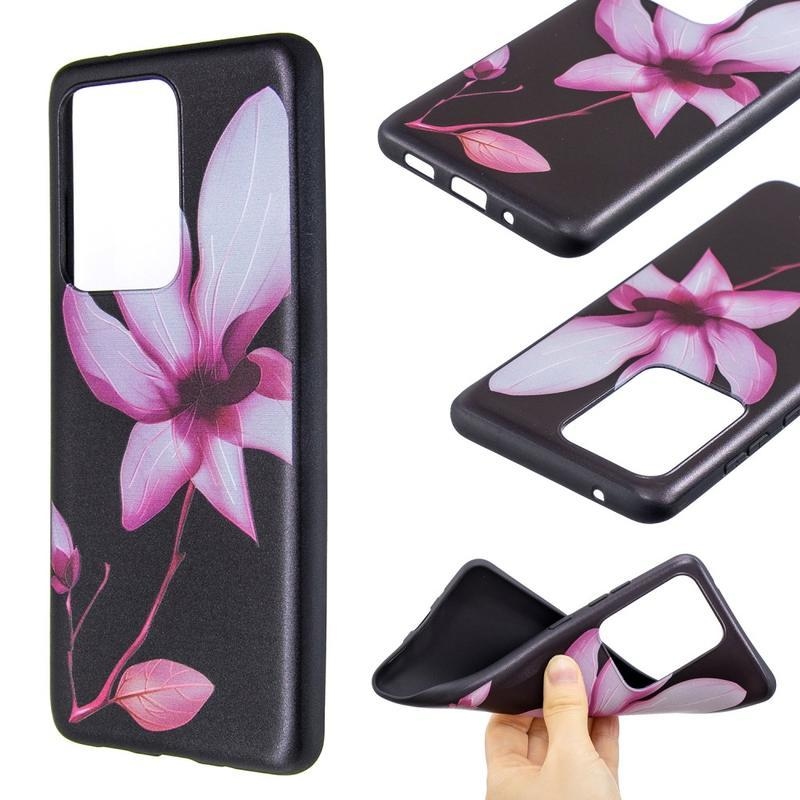 Zselés tok Samsung Galaxy S20 Ultra készülékhez - rózsaszín virág