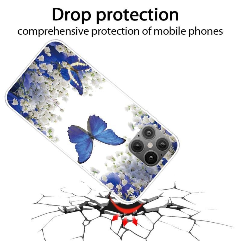 Patte zselés tok iPhone 12 Pro/12 készülékhez - kék pillangó