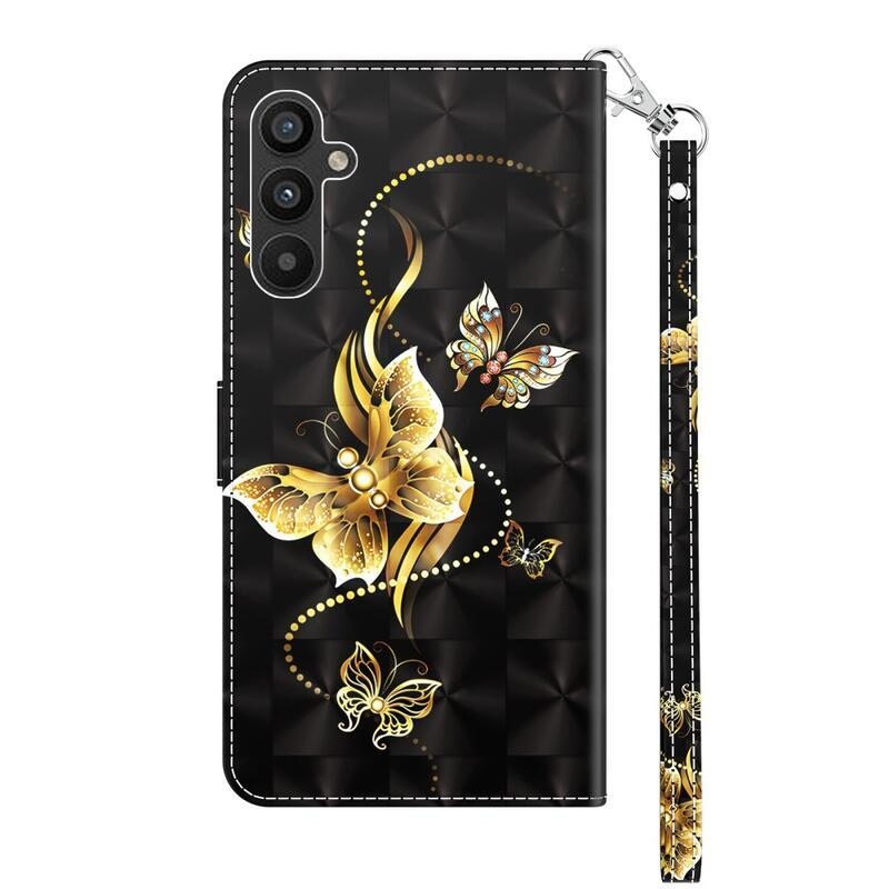 Patte könyv tok Samsung Galaxy A34 5G - arany pillangókhoz