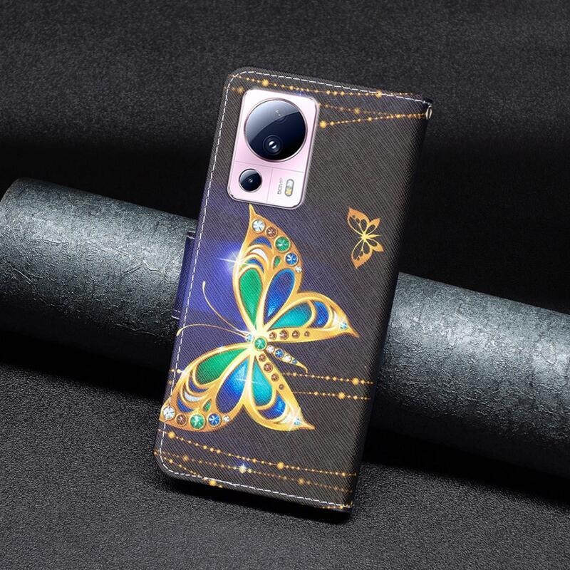 Patte könyv tok Xiaomi 13 Lite - gyémánt pillangókhoz