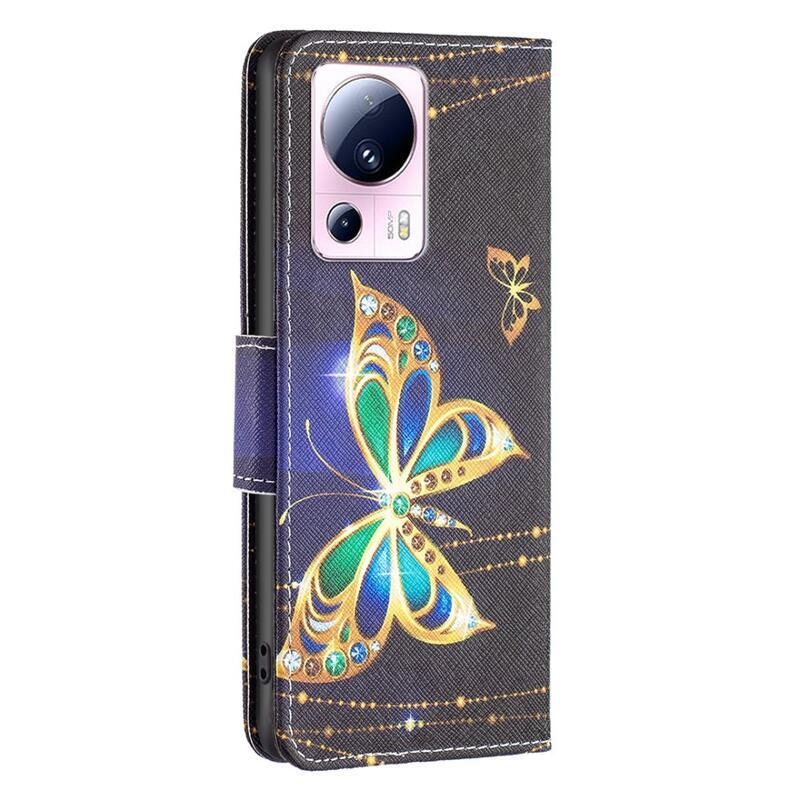 Patte könyv tok Xiaomi 13 Lite - gyémánt pillangókhoz