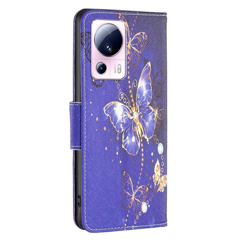 Patte könyv tok Xiaomi 13 Lite-hoz - lila pillangók