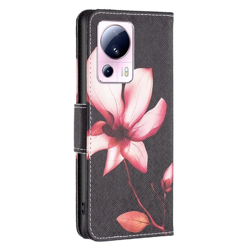Patte könyv tok Xiaomi 13 Lite-hoz - rózsaszín virág