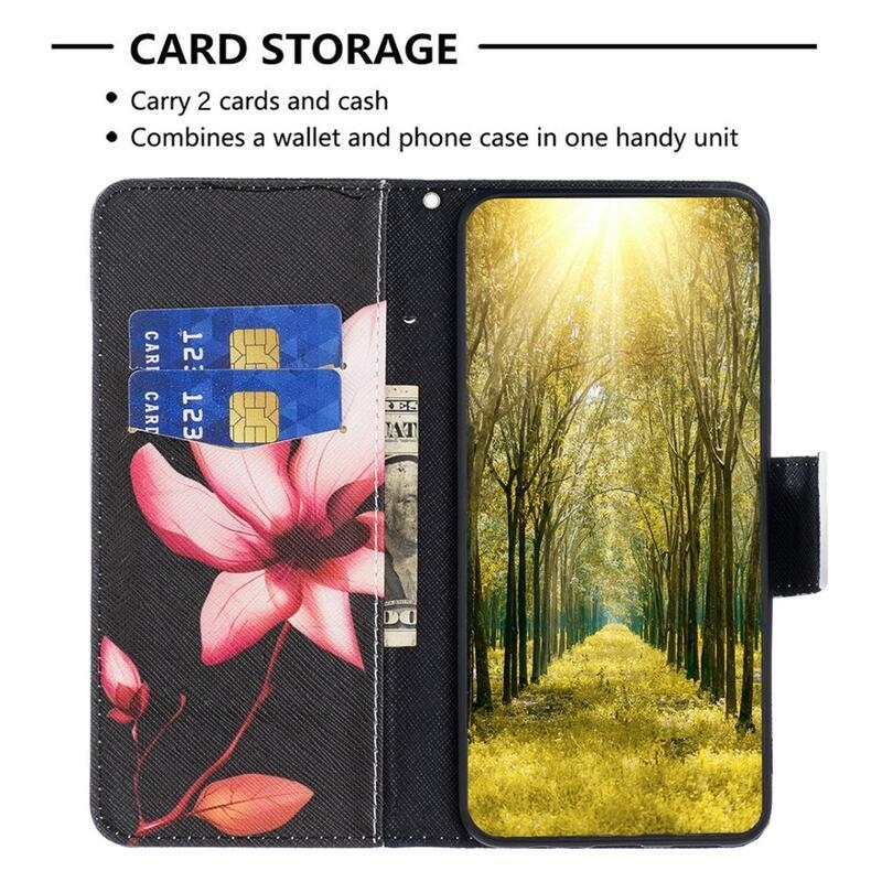Patte könyv tok Xiaomi 13 Lite-hoz - rózsaszín virág