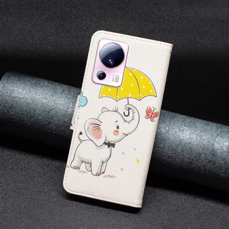 Patte könyv tok a Xiaomi 13 Lite-hoz - elefánt esernyővel