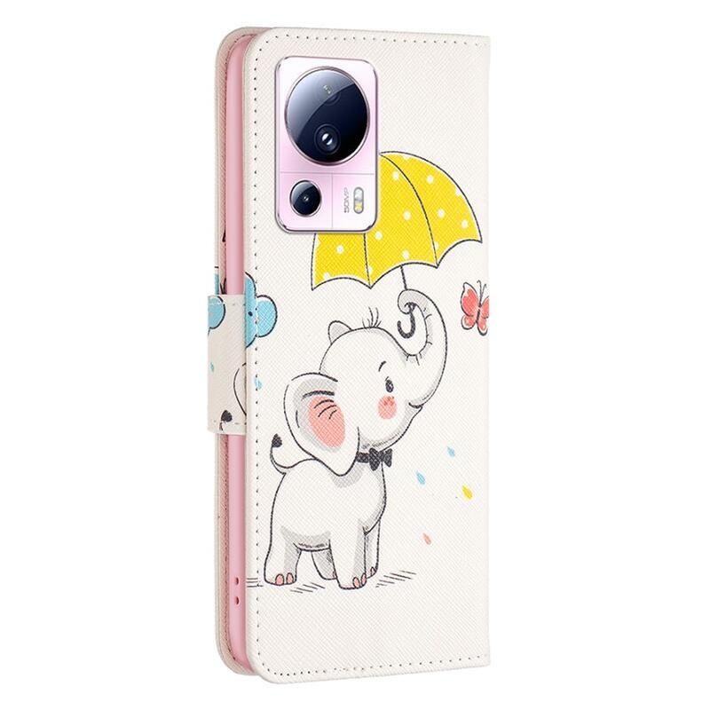 Patte könyv tok a Xiaomi 13 Lite-hoz - elefánt esernyővel