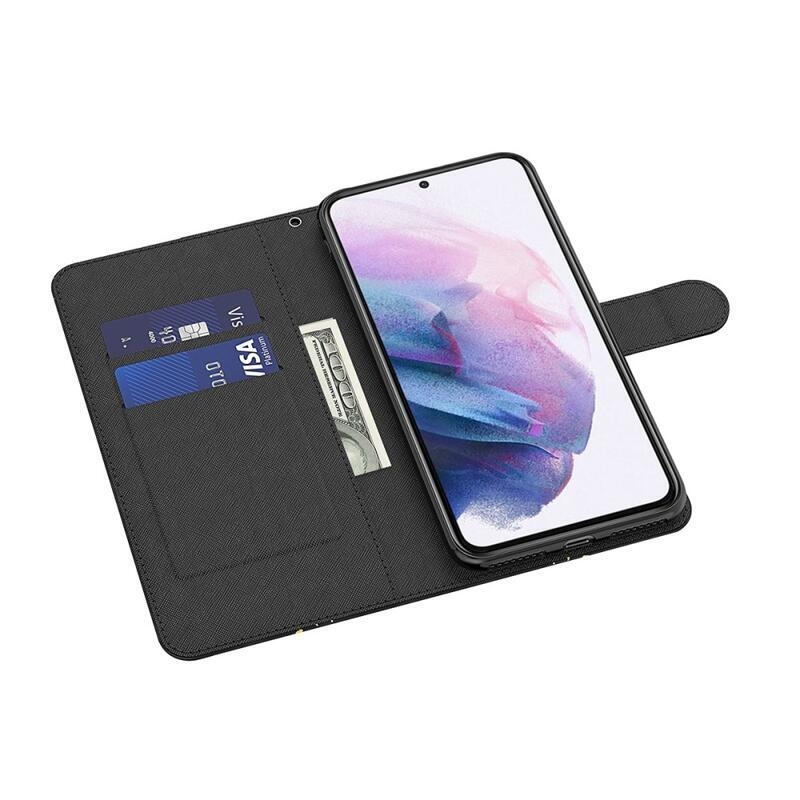 Nyomtatott pénztárca tok Samsung Galaxy A13 4G - macska és tigris tükörkép