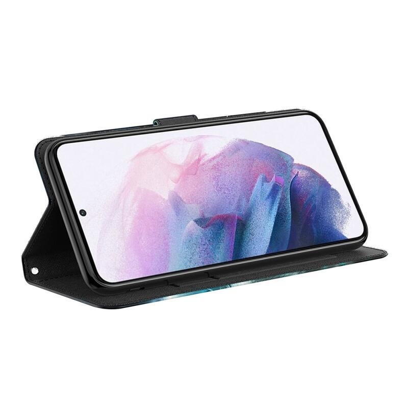 Nyomtatott pénztárca tok Samsung Galaxy A13 4G - macska és tigris tükörkép