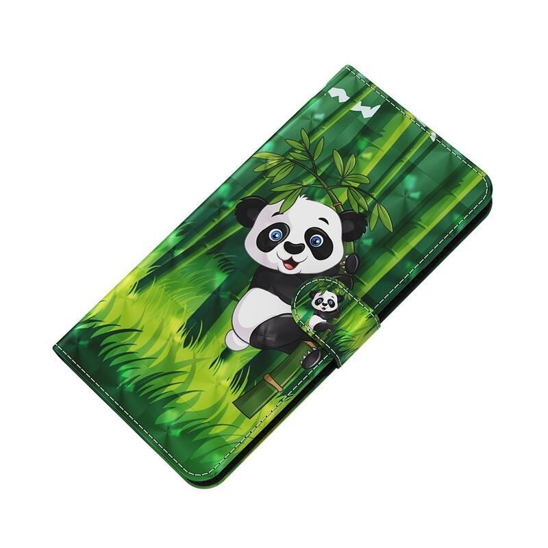 Nyomtatott pénztárca tok Samsung Galaxy A13 4G - panda a bambuszon