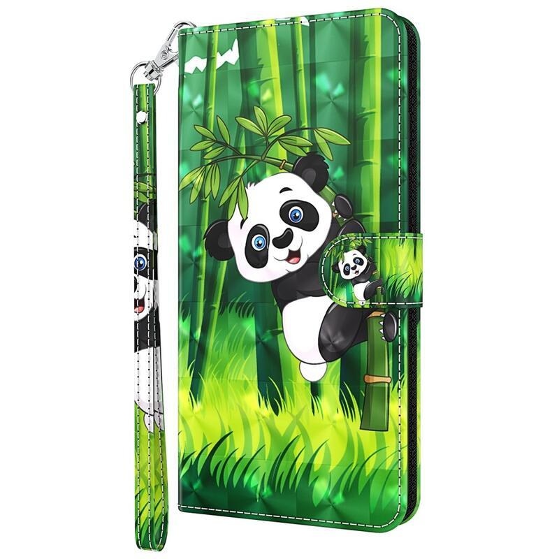 Nyomtatott pénztárca tok Samsung Galaxy A13 4G - panda a bambuszon