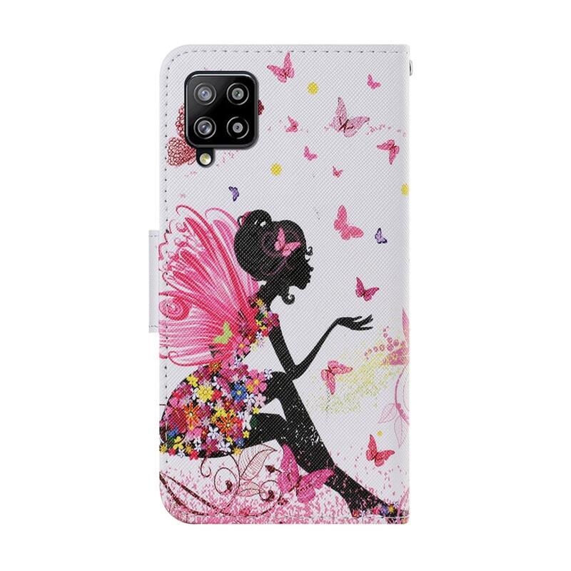 Patte pénztárca tok Samsung Galaxy A22 4G készülékhez - lány pillangókkal