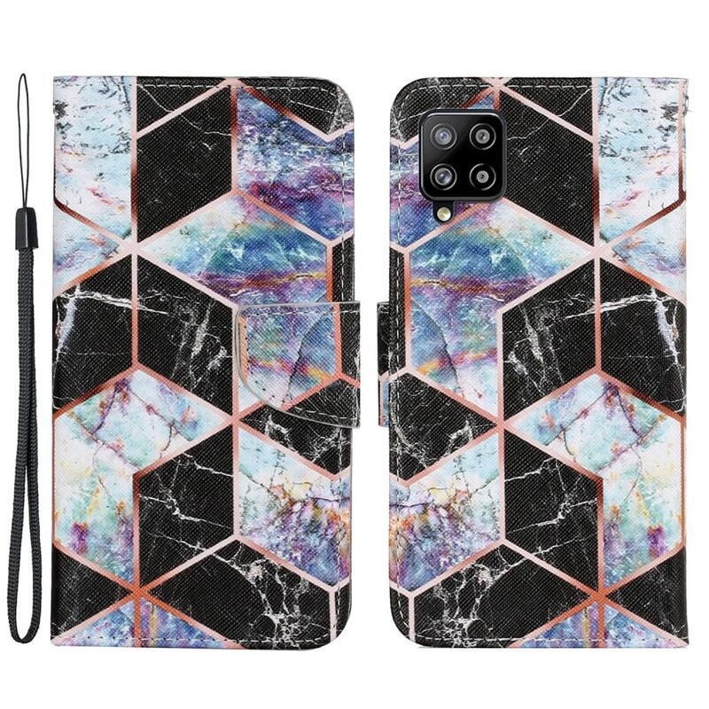 Patte pénztárca tok Samsung Galaxy A22 4G - geometriai formák
