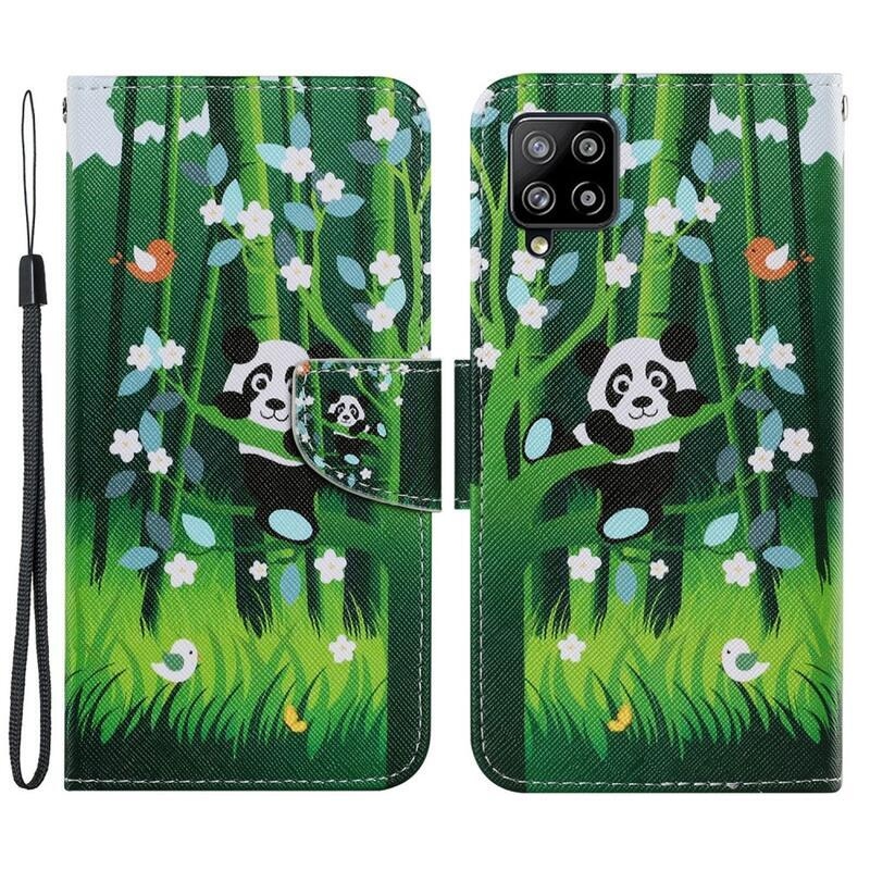 Patte pénztárca tok Samsung Galaxy A22 4G - panda bambusz közelében