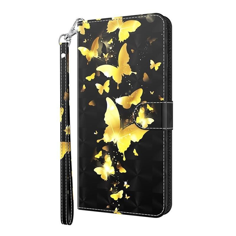 Nyomtatott pénztárca tok Xiaomi Poco M4 Pro 5G/Redmi Note 11S 5G - arany lepkékhez