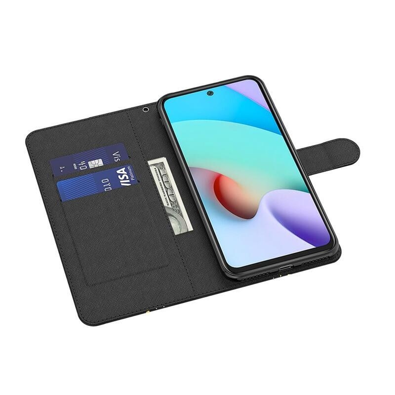 Nyomtatott pénztárca tok Xiaomi Poco M4 Pro 5G/Redmi Note 11S 5G - arany lepkékhez