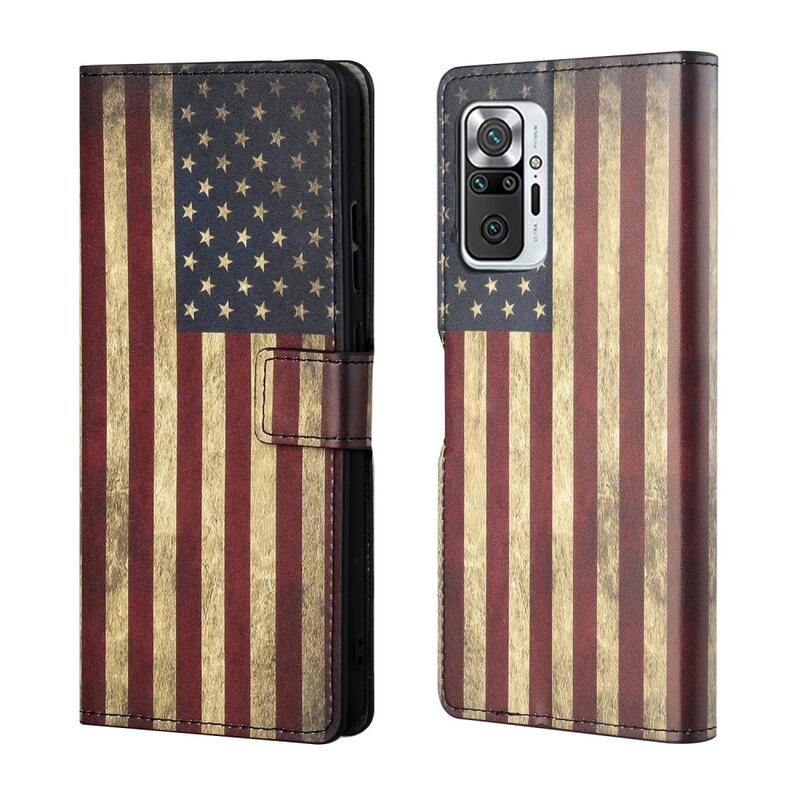 Patte pénztárca tok Xiaomi Redmi Note 10 Pro - amerikai zászlóhoz
