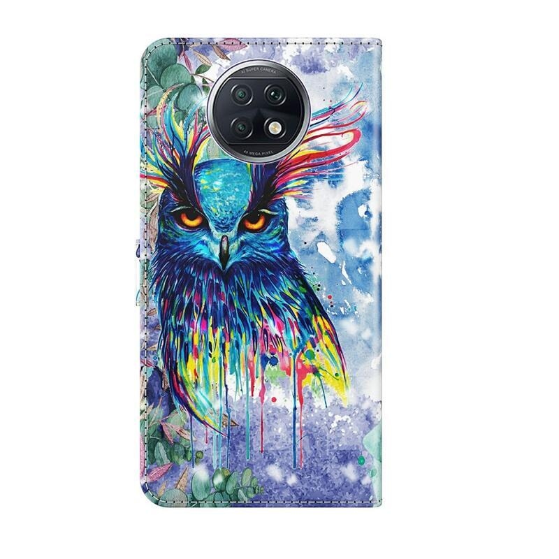 Nyomtatott pénztárca tok Xiaomi Redmi Note 9T 5G - színes bagoly