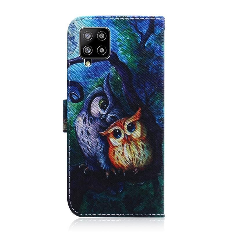 Patte PU bőr pénztárca tok Samsung Galaxy A42 5G-hez - bagoly