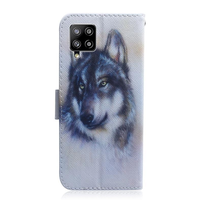 Patte PU bőr pénztárca tok Samsung Galaxy A42 5G - farkas
