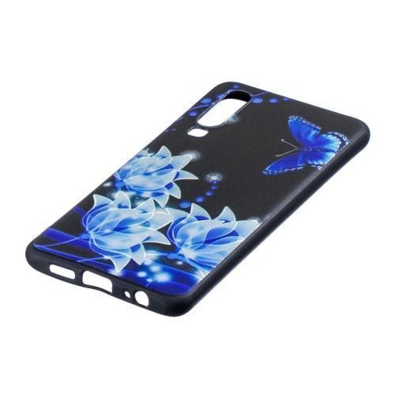 Patte szilikon borítás Huawei P30-hoz - kék pillangó