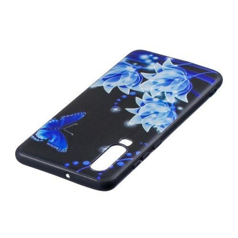 Patte szilikon borítás Huawei P30-hoz - kék pillangó