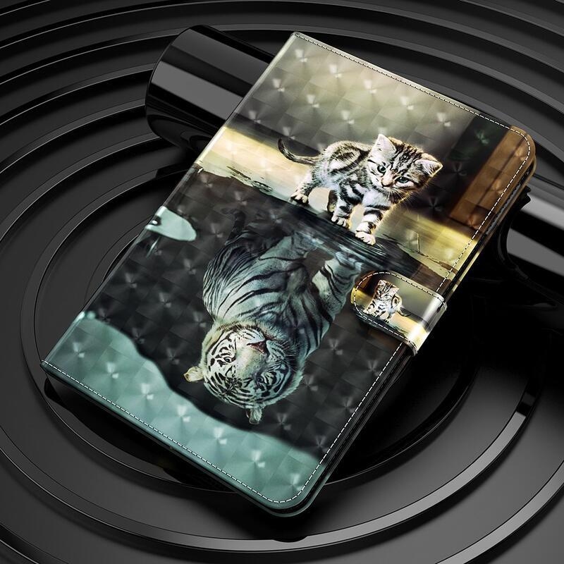 Patte záró tok a Lenovo Tab P11 Pro-hoz - macska és tigris tükörkép