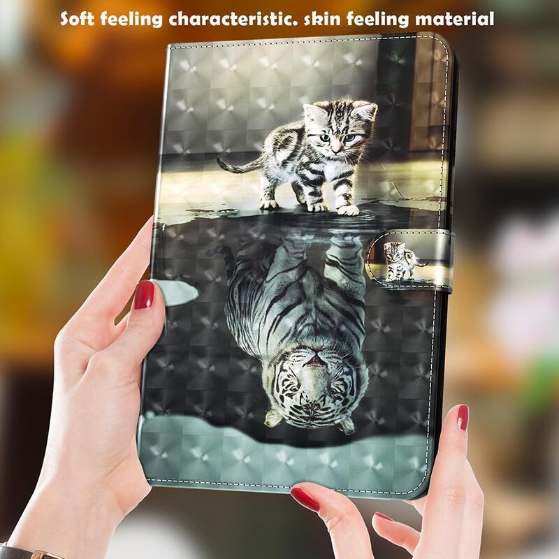 Patte záró tok a Lenovo Tab P11 Pro-hoz - macska és tigris tükörkép