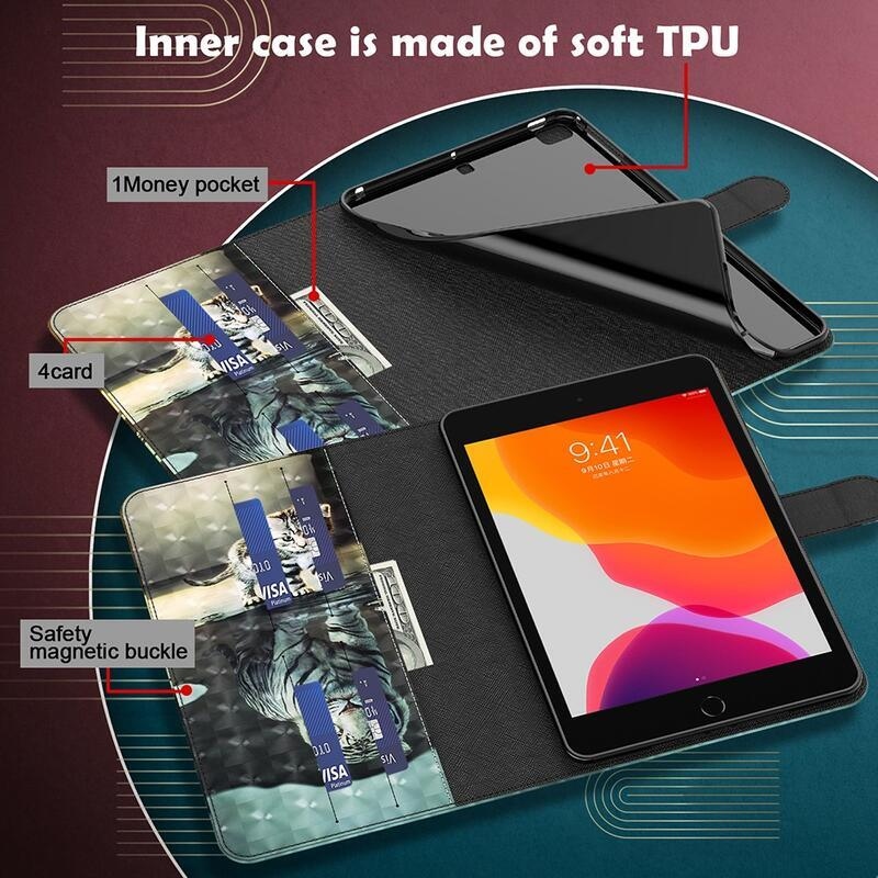 Patte záró tok a Lenovo Tab P11 Pro-hoz - macska és tigris tükörkép