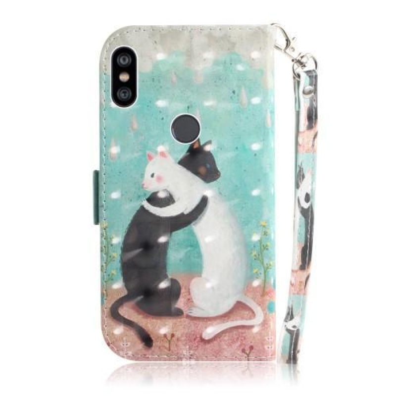 Patter PU bőr pénztárca tok Xiaomi Redmi Note 6 Pro - macskák ölelésével