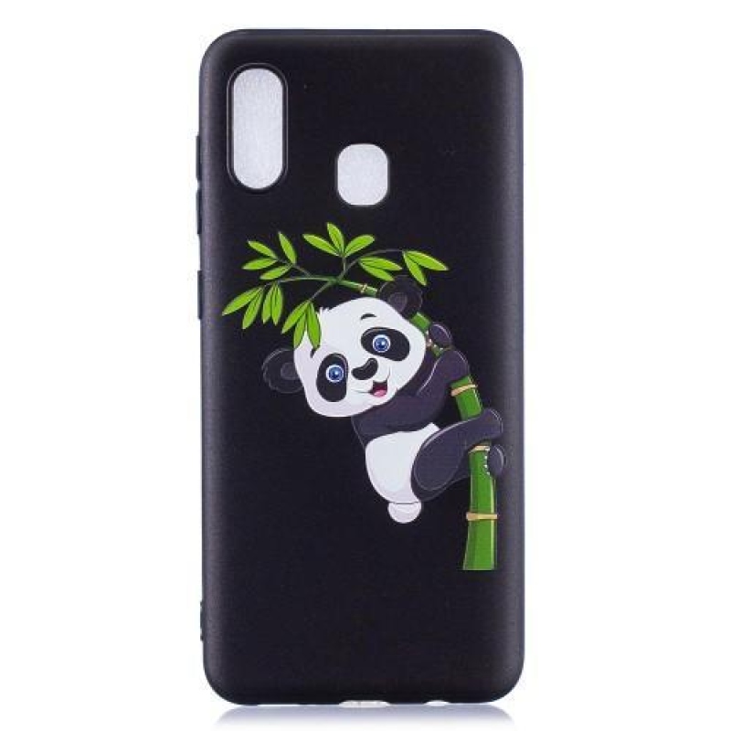 Mintás zselés tok Samsung Galaxy A30 készülékhez - panda bambuszon