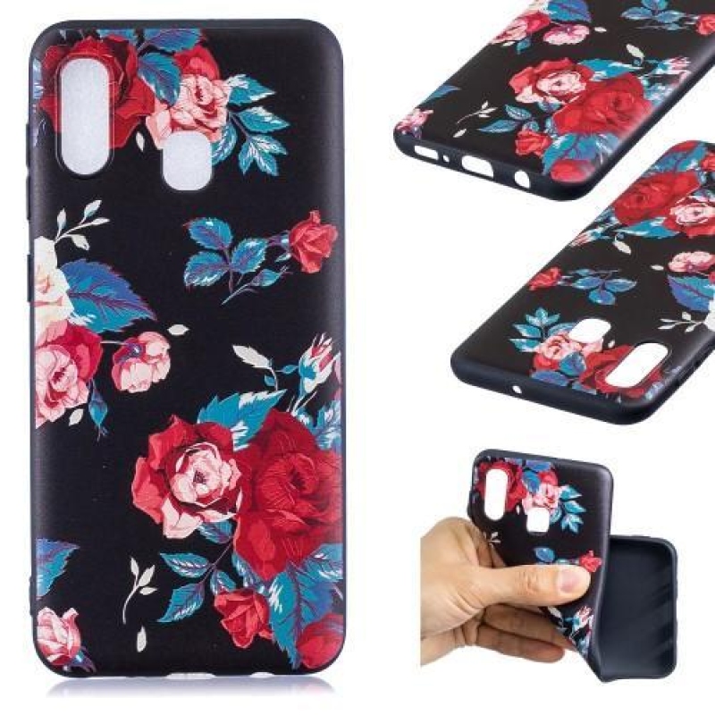 Mintás zselés tok Samsung Galaxy A30-hoz - rózsaszínű