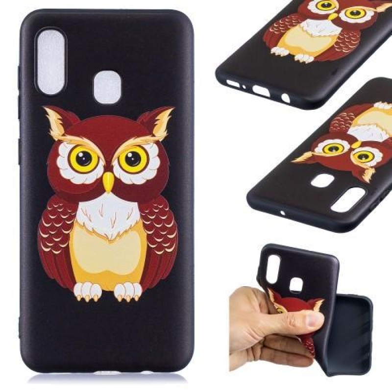 Mintás zselés tok Samsung Galaxy A30-hoz - bagoly
