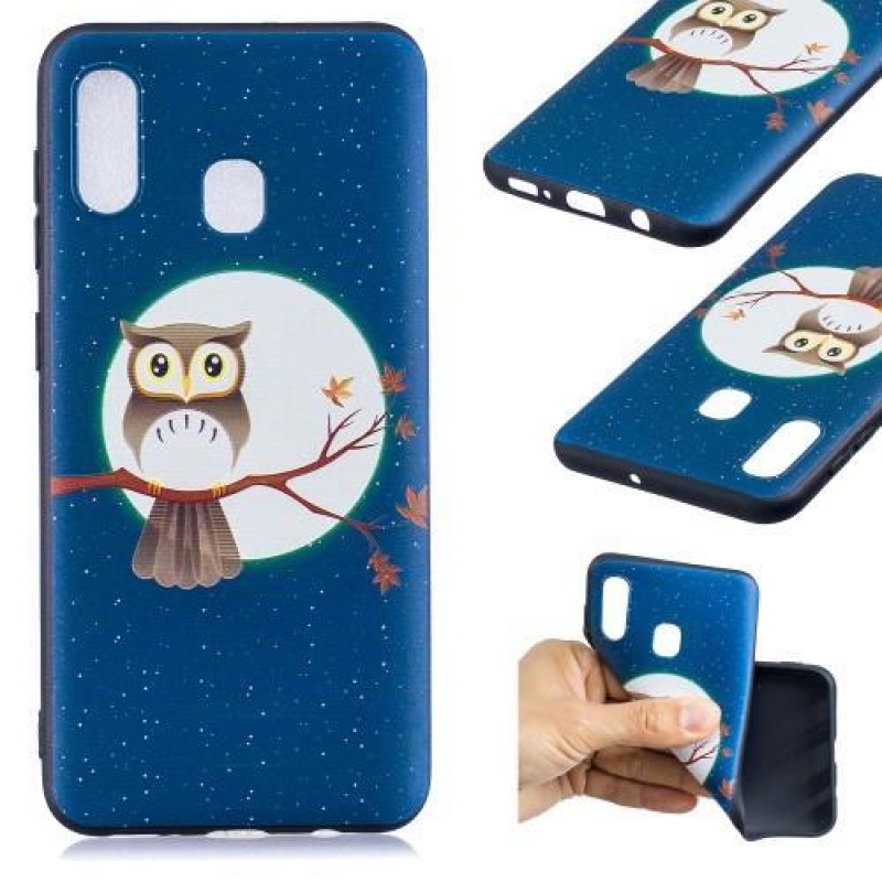 Mintás zselés tok Samsung Galaxy A30 készülékhez - bagoly egy ágon