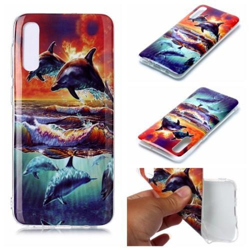 Mintás zselés tok Samsung Galaxy A50 / A30s készülékhez - delfin